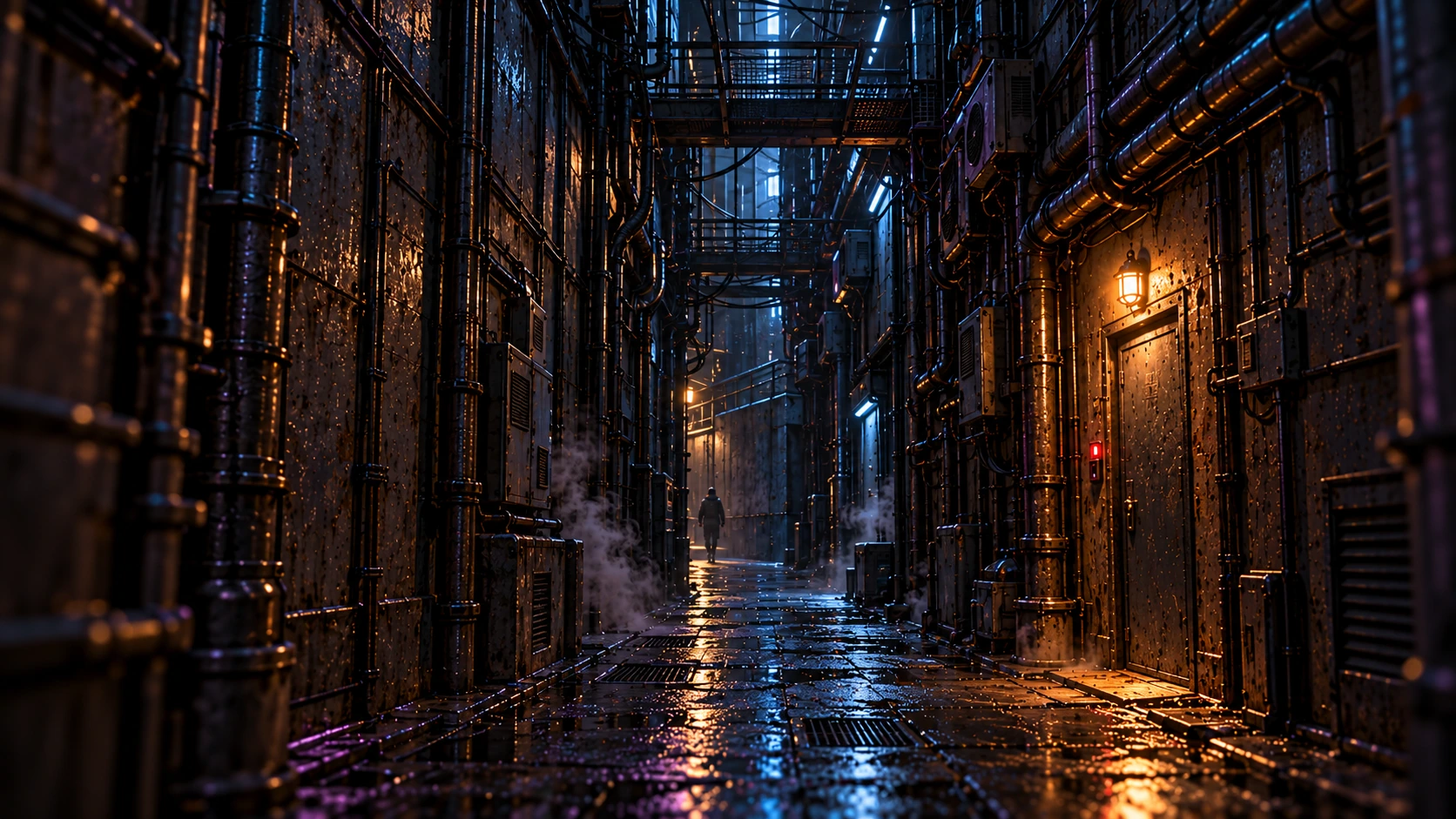 霓虹街 · 深巷侧门